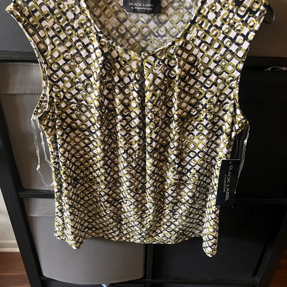 Black Label Women's Geometric Print Top - Green and Black